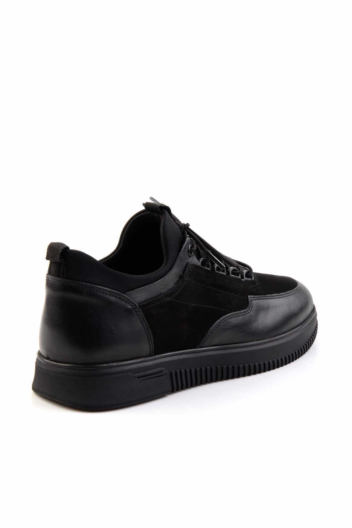 Siyah Siyah Leather Erkek Casual Ayakkabı E01398202043