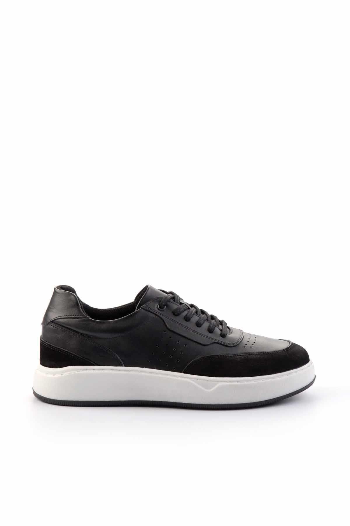 Siyah Siyah Leather Erkek Casual Ayakkabı E01380103843
