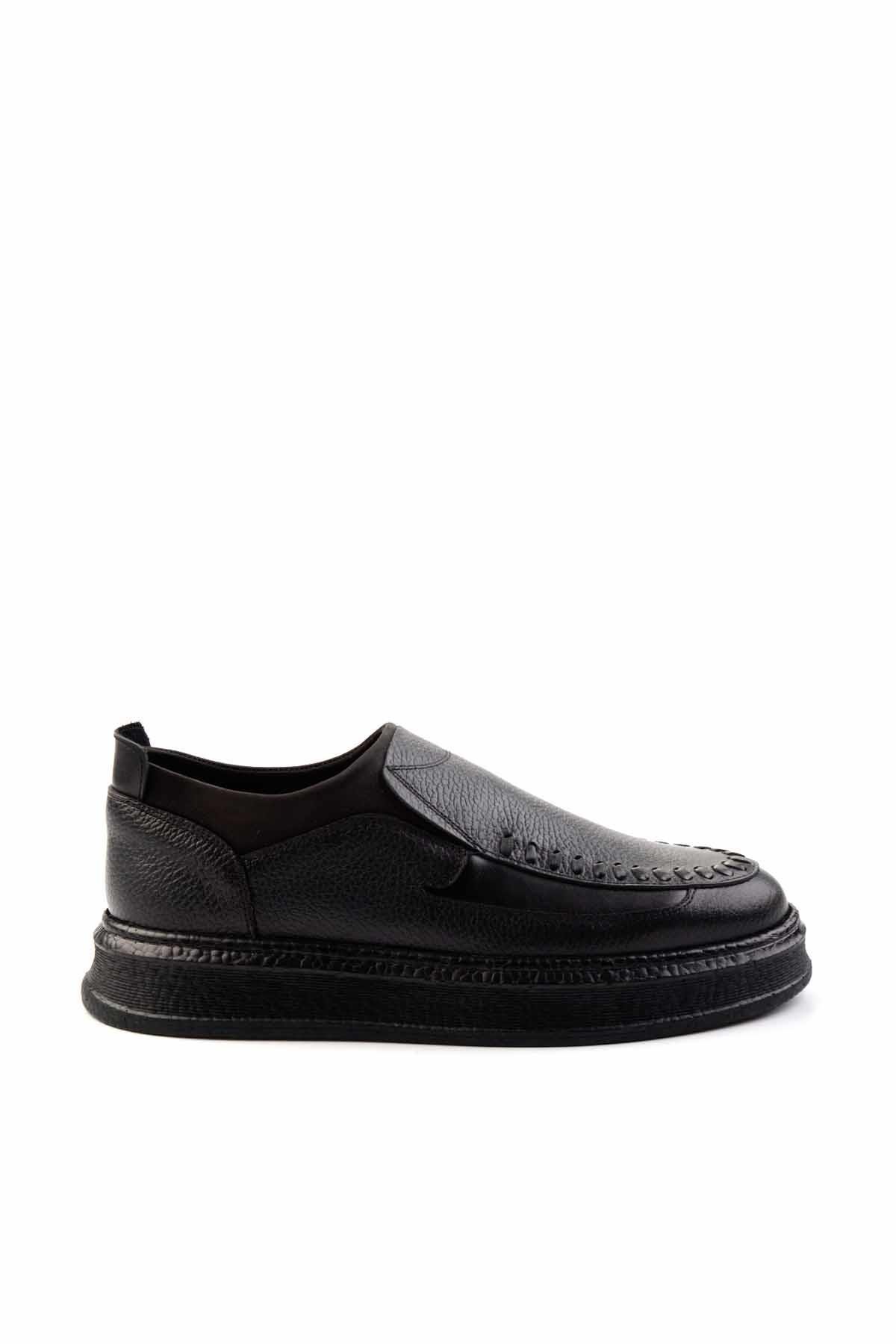 Siyah Siyah Leather Erkek Casual Ayakkabı E01194007941