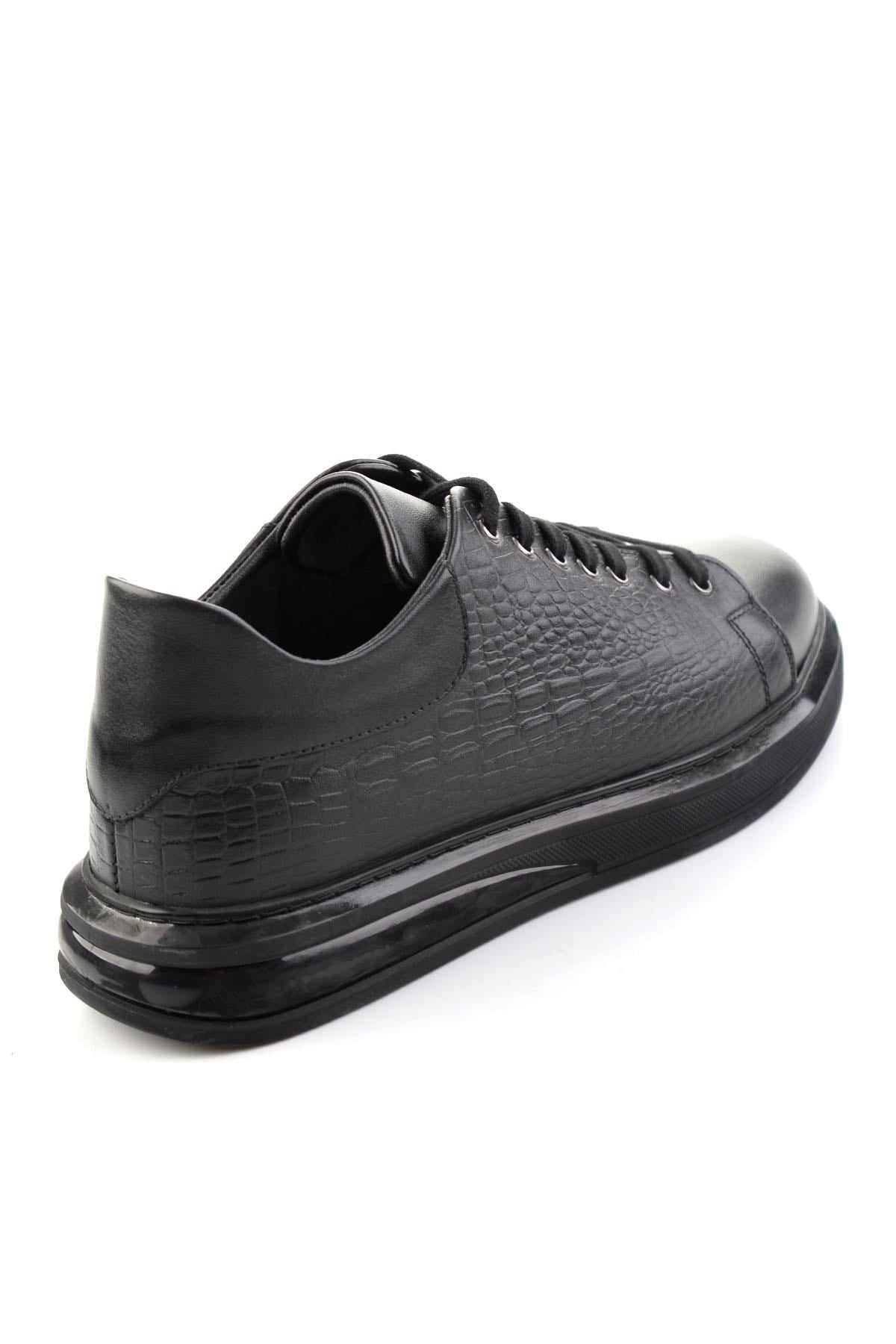 Siyah Siyah Napa Hakiki Deri Erkek Sneaker E01080209143