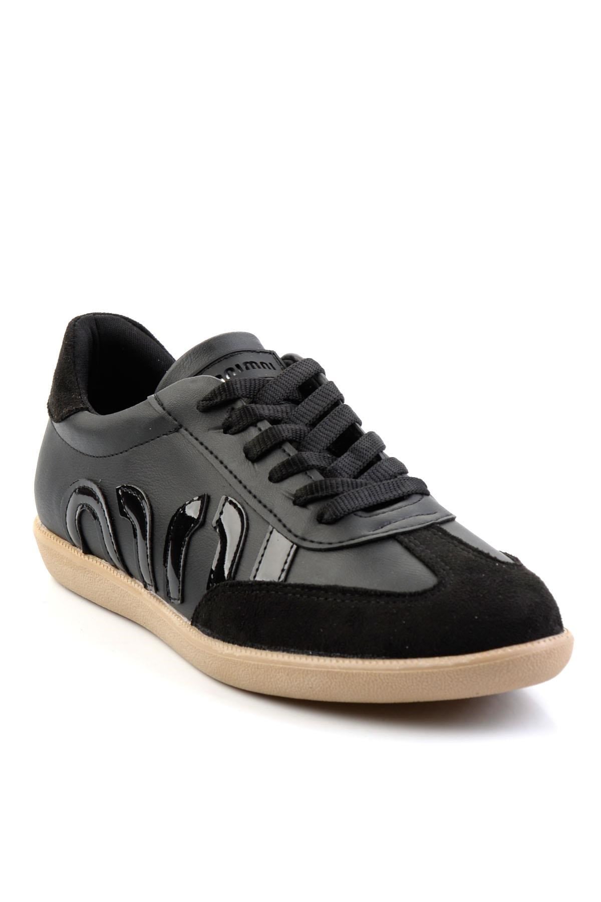Siyah Siyah Rugan  Kadın Sneaker K01179888809