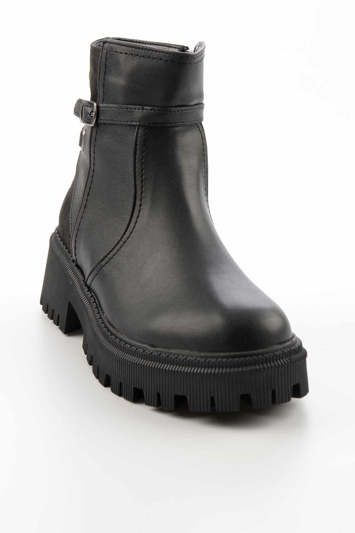 Siyah Siyah Süet  Kadın Bot & Bootie K02586211509