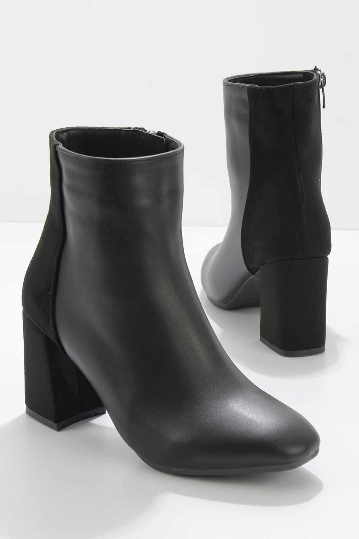 Siyah Siyah Süet  Kadın Bot & Bootie K02842089409