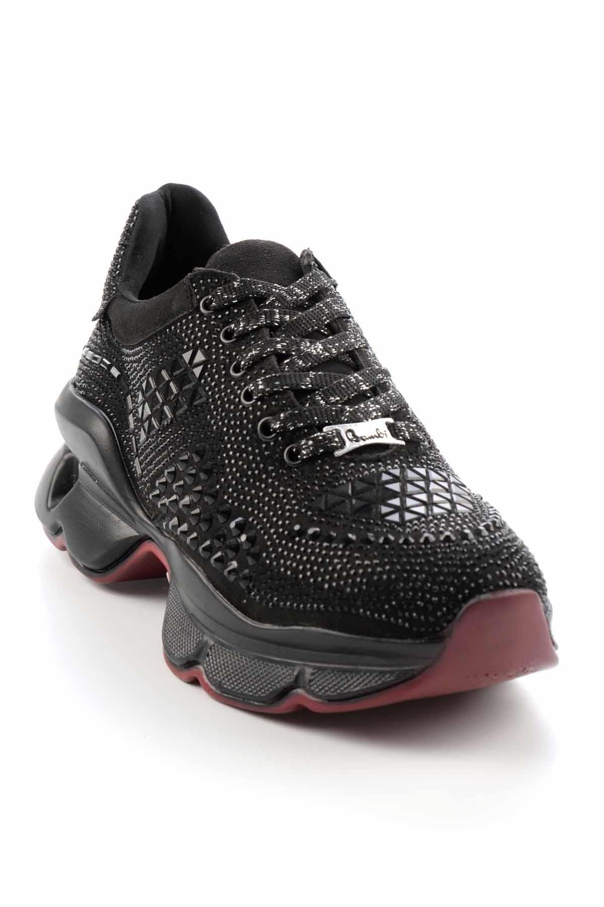 Siyah Siyah Süet  Kadın Sneaker K01868302665