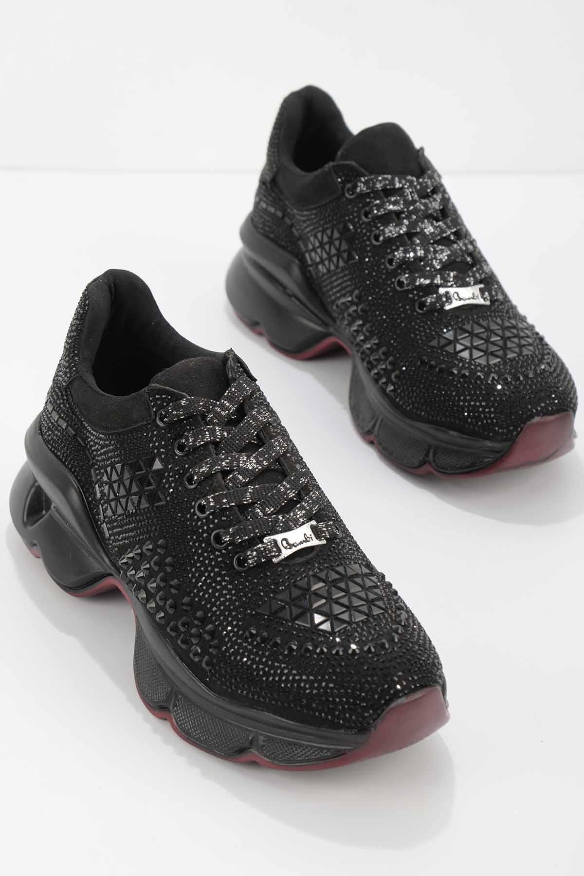 Siyah Siyah Süet  Kadın Sneaker K01868302665