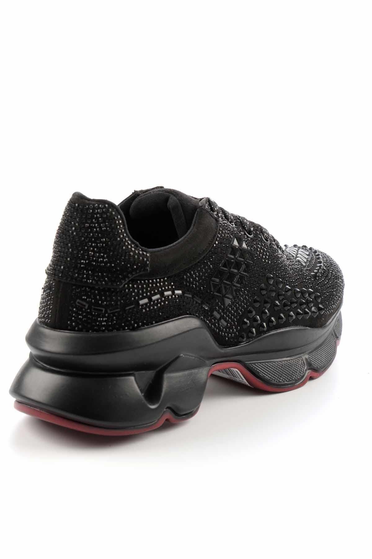 Siyah Siyah Süet  Kadın Sneaker K01868302665