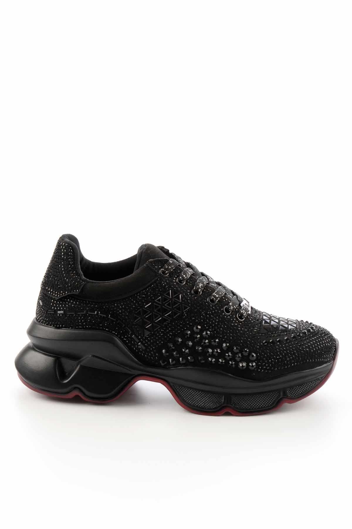 Siyah Siyah Süet  Kadın Sneaker K01868302665