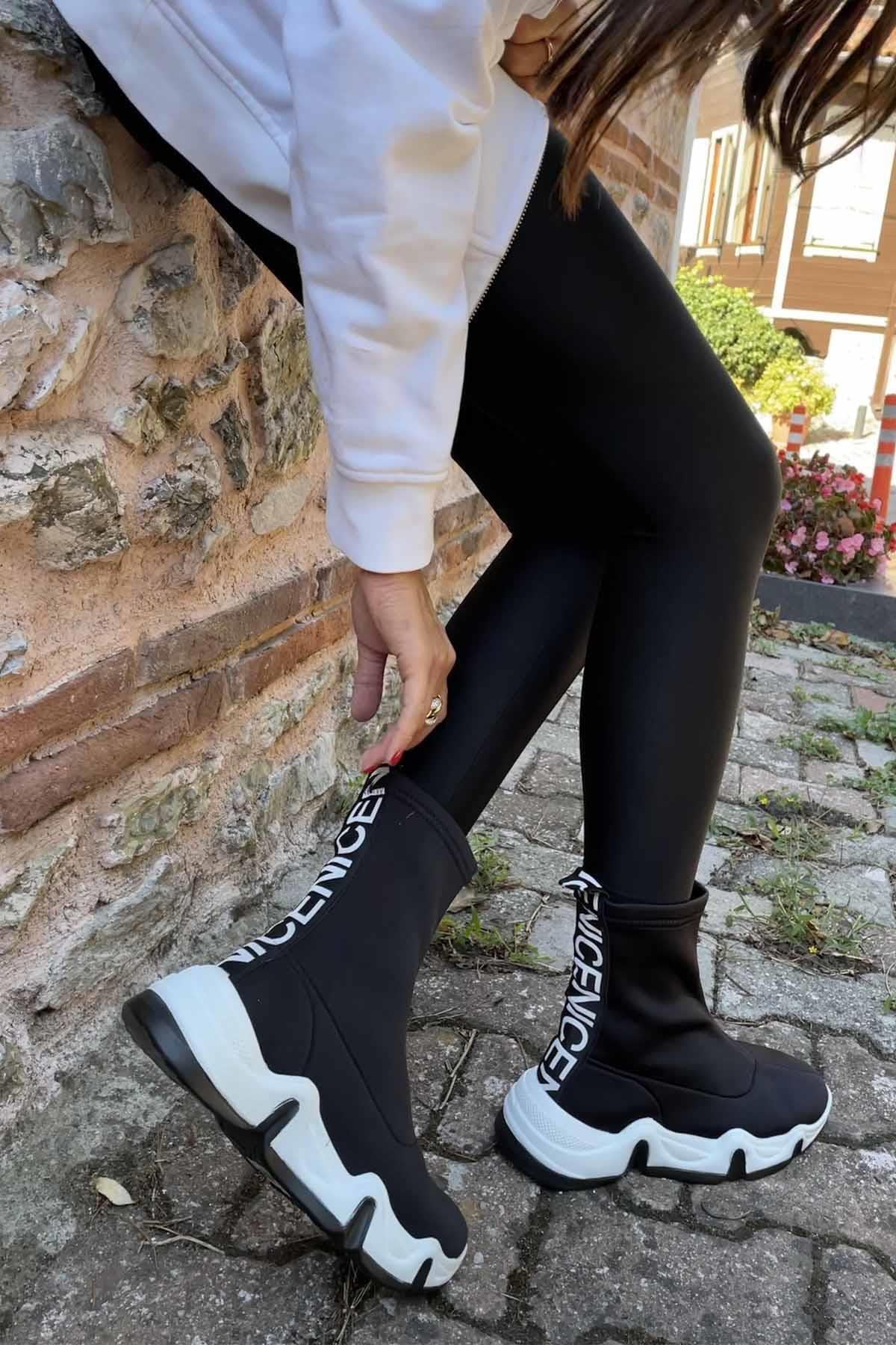 Siyah Streç  Kadın Bot & Bootie K02544059917