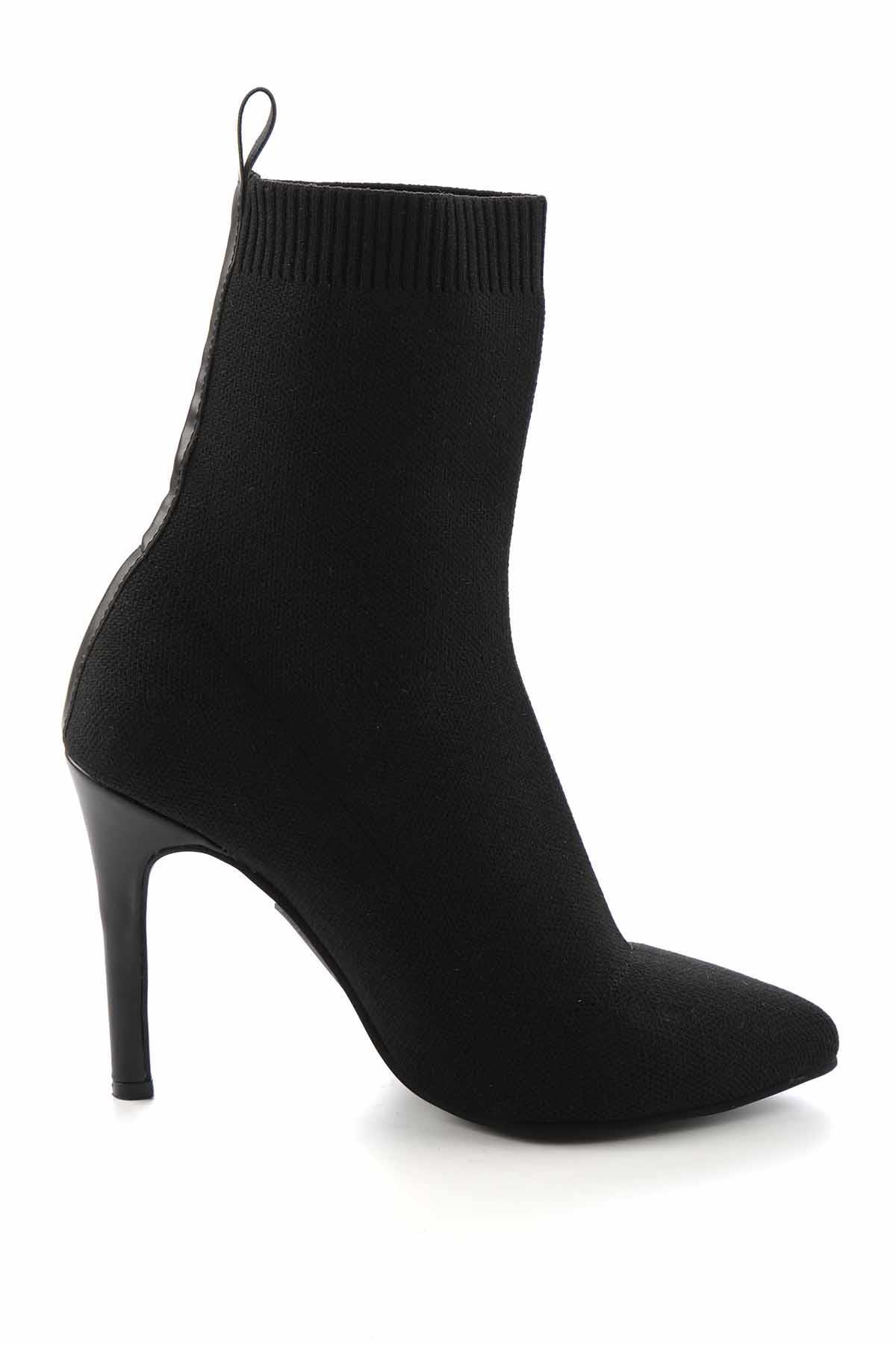 Siyah Streç  Kadın Bot & Bootie K02575210917