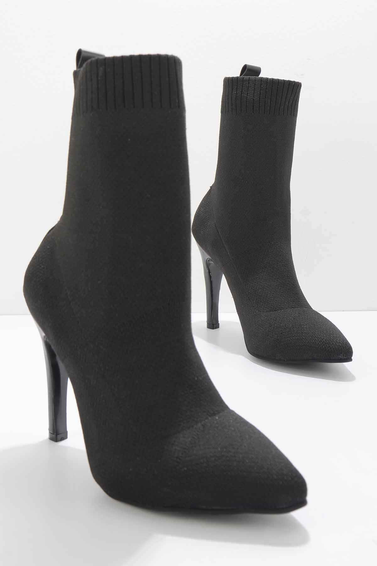 Siyah Streç  Kadın Bot & Bootie K02575210917