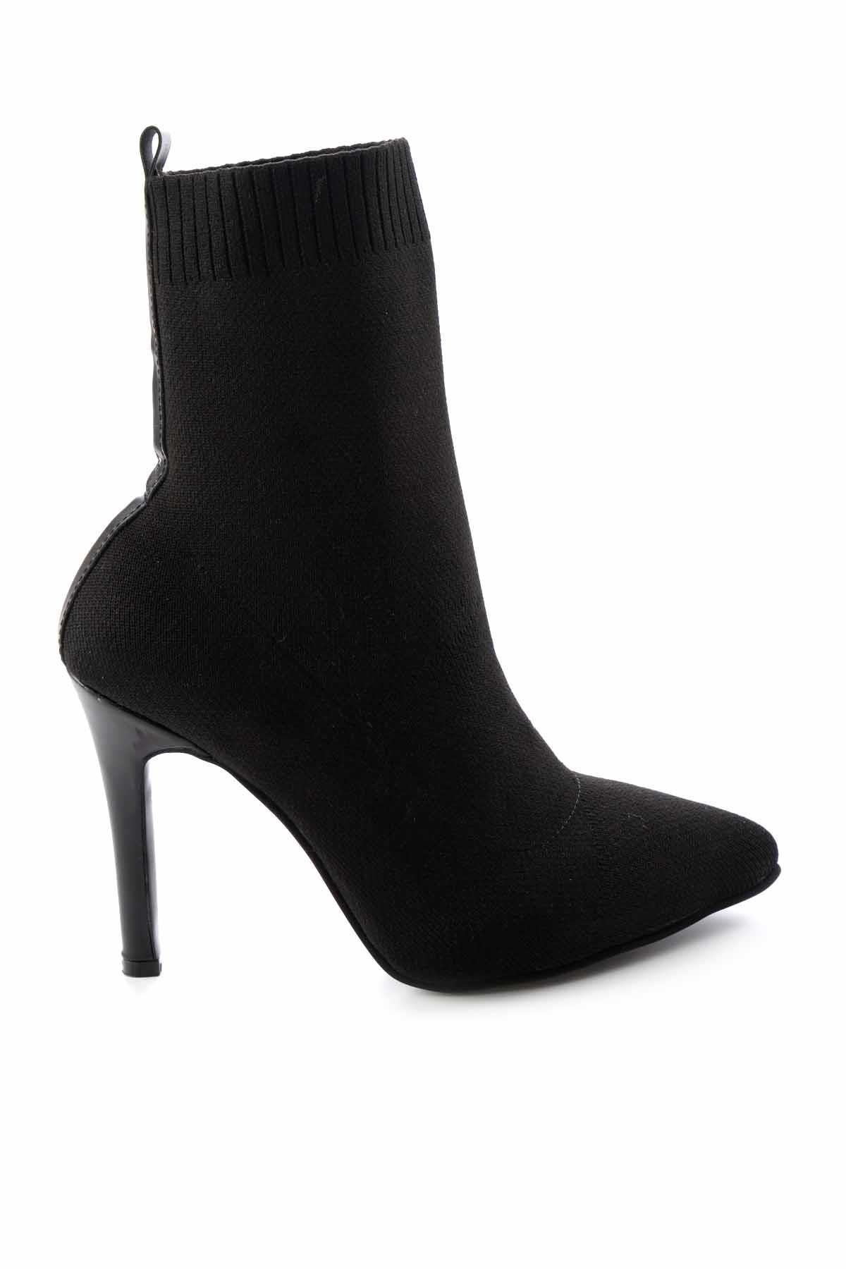 Siyah Streç  Kadın Bot & Bootie K02575210917