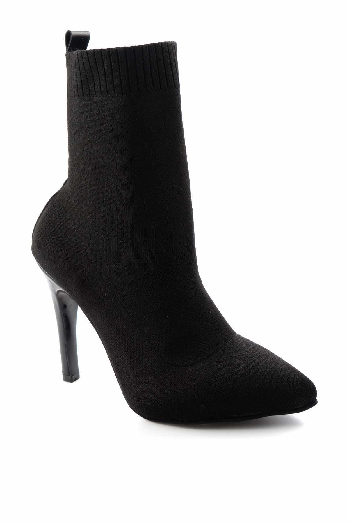 Siyah Streç  Kadın Bot & Bootie K02575210917
