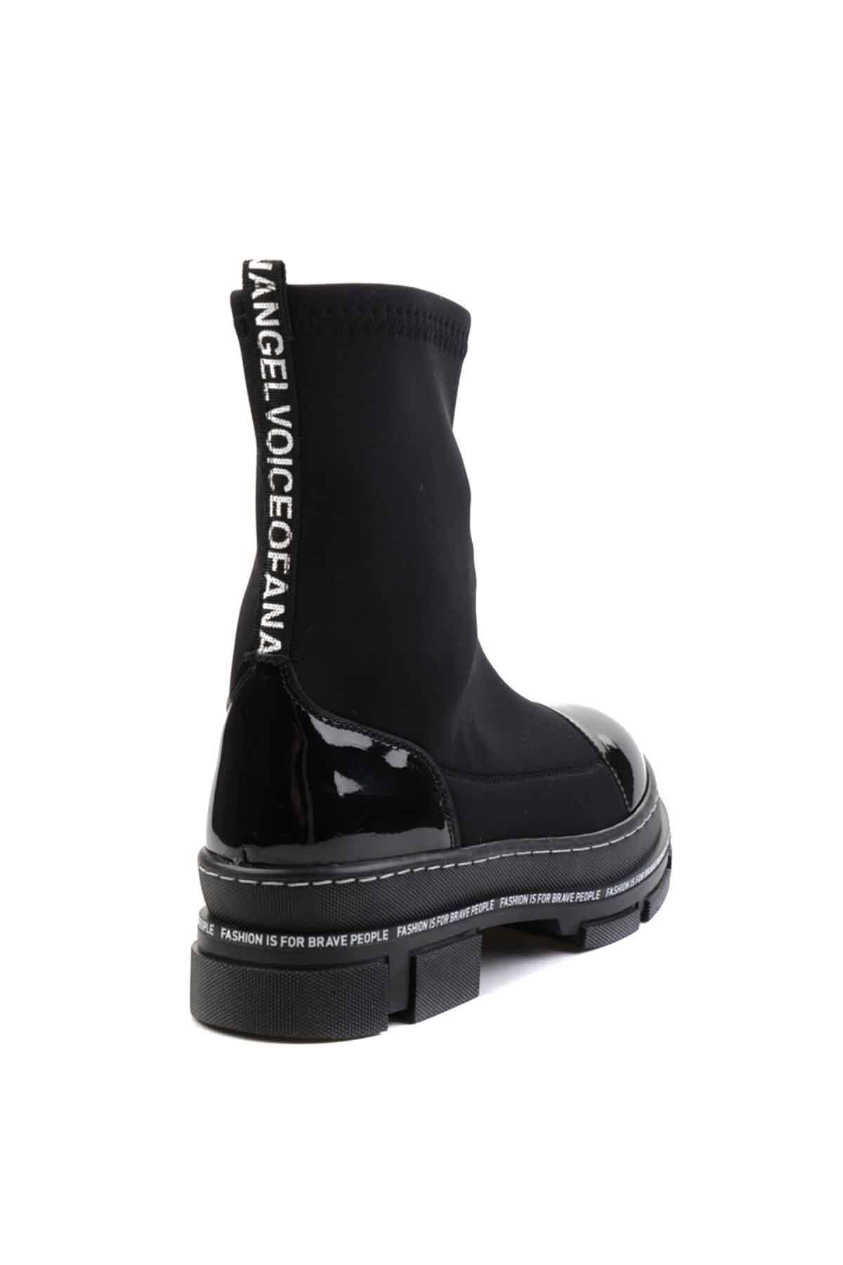 Siyah Streç  Kadın Bot & Bootie K02643173017
