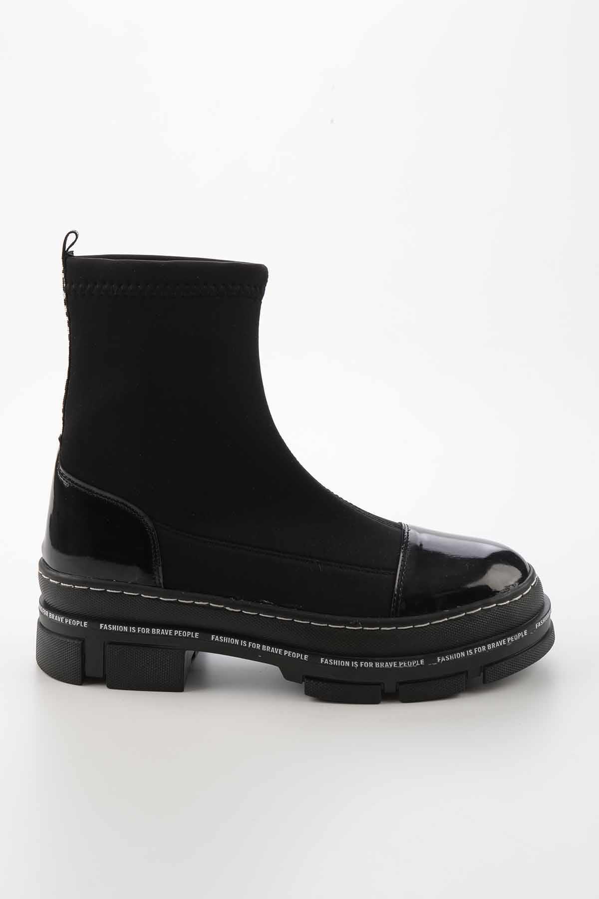 Siyah Streç  Kadın Bot & Bootie K02643173017
