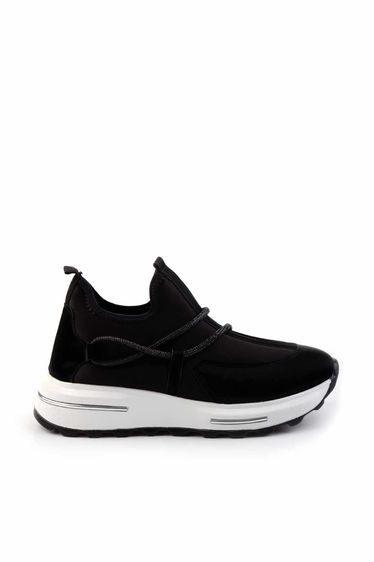 Siyah Streç  Kadın Sneaker K01212040017