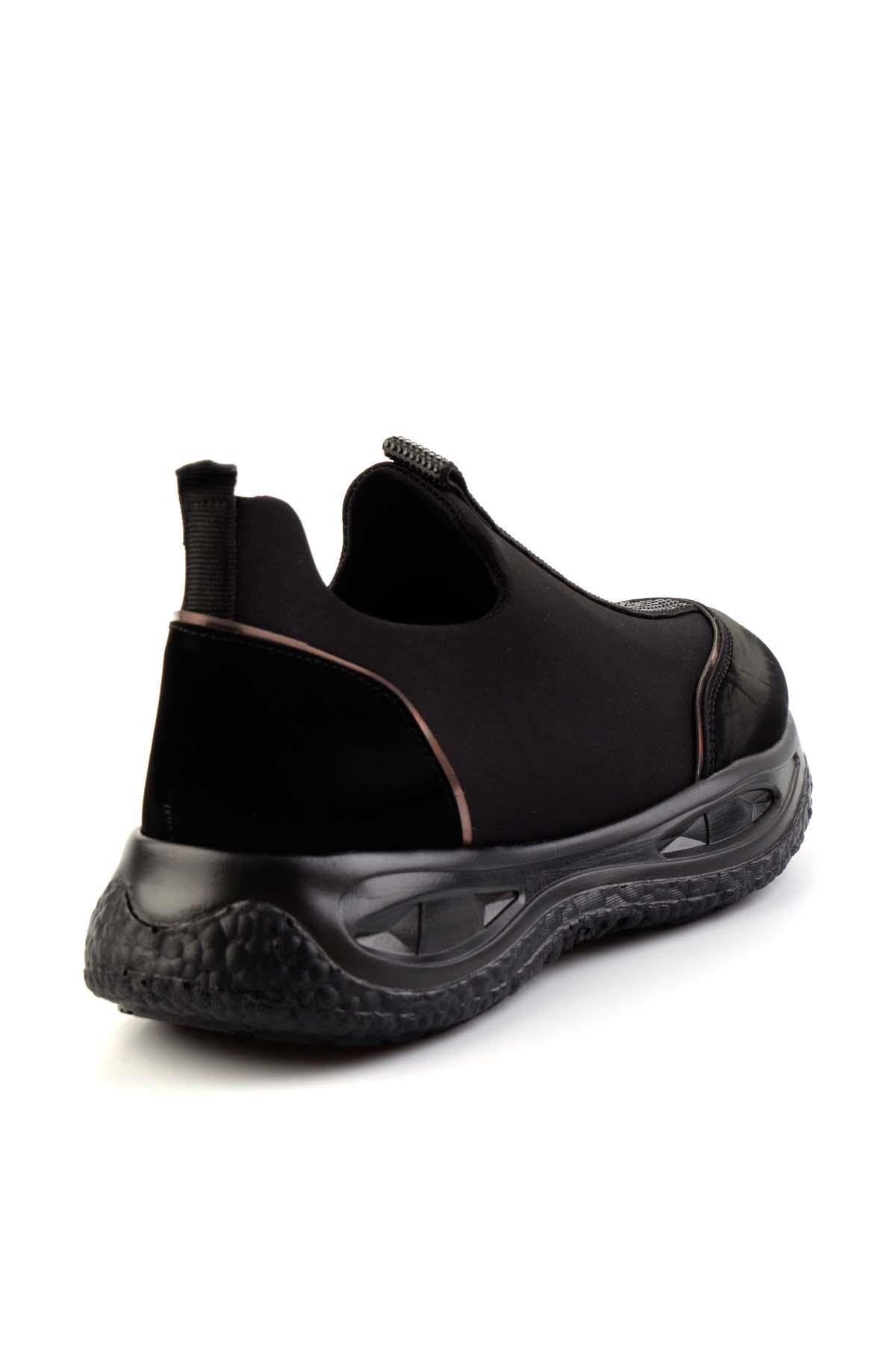 Siyah Streç  Kadın Sneaker K01212041517