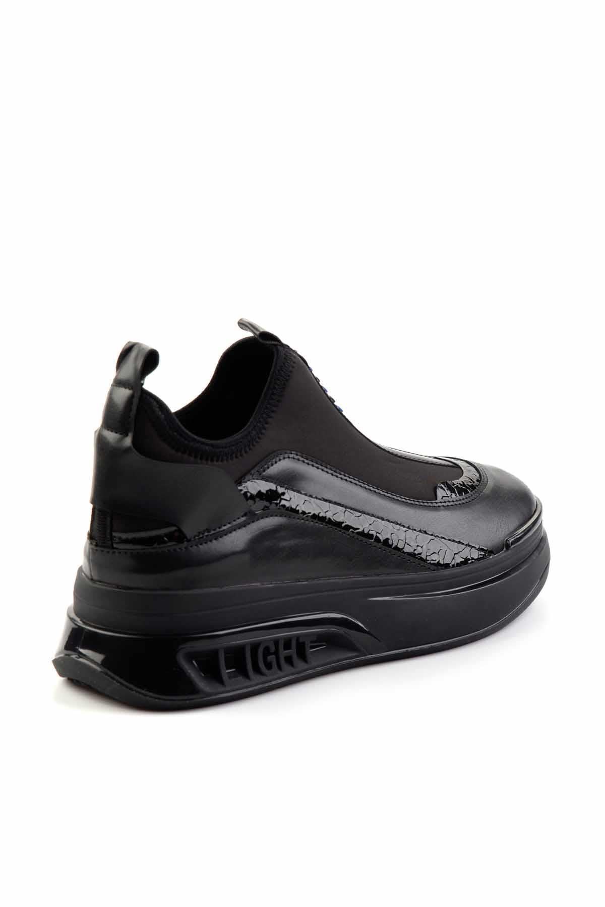 Siyah Streç  Kadın Sneaker K01212043017