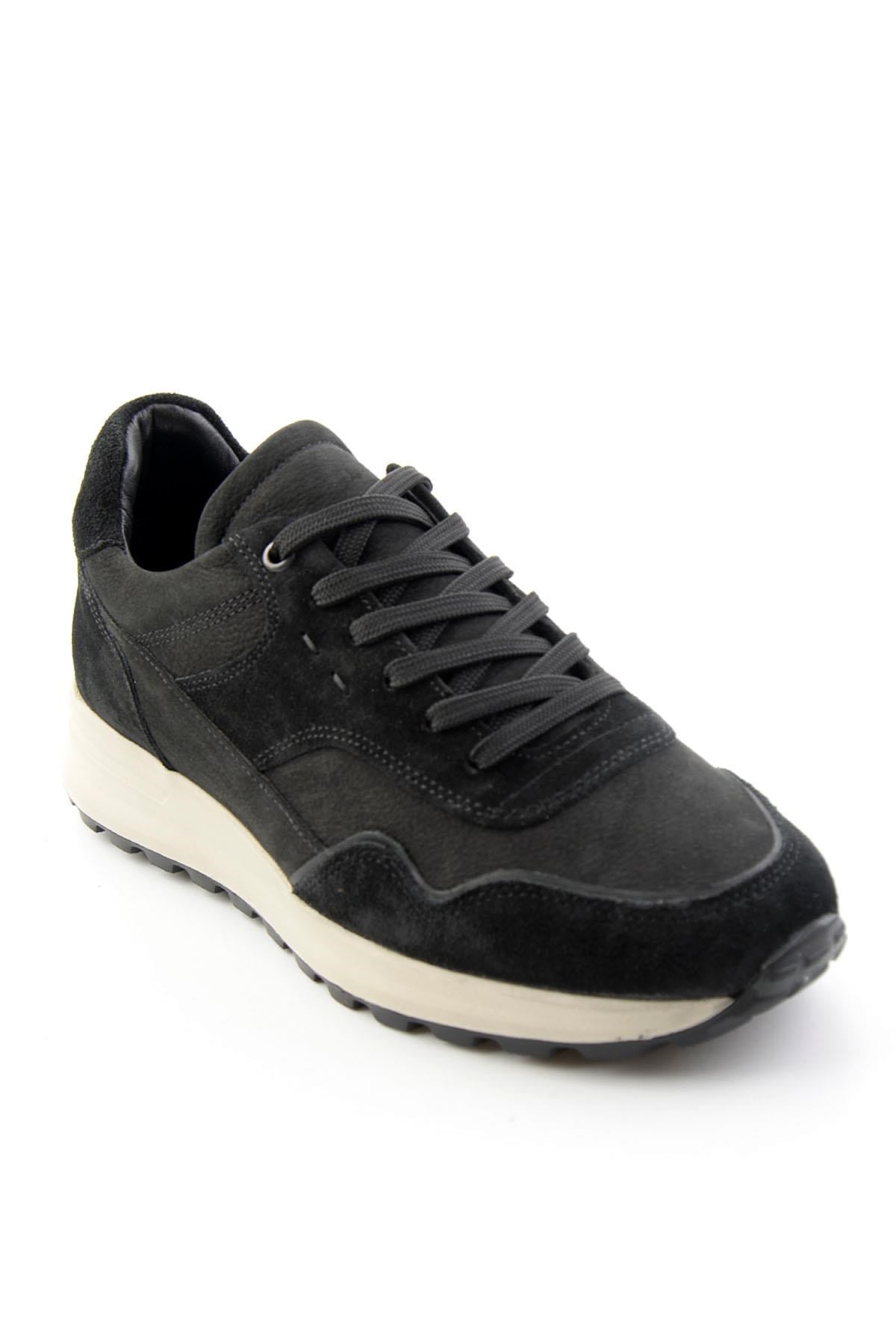 Siyah Süet Hakiki Deri Erkek Sneaker E01789045302