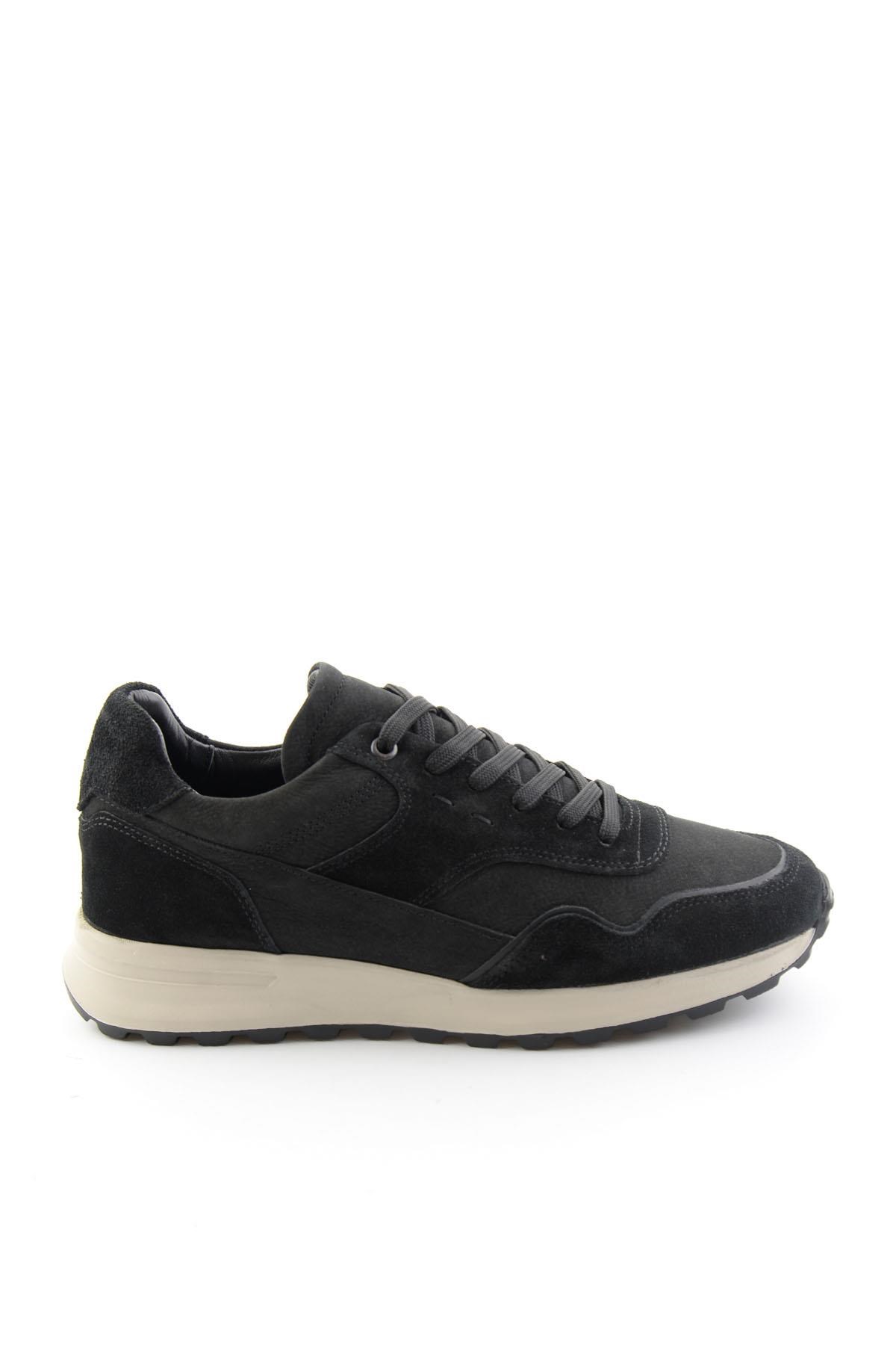 Siyah Süet Hakiki Deri Erkek Sneaker E01789045302