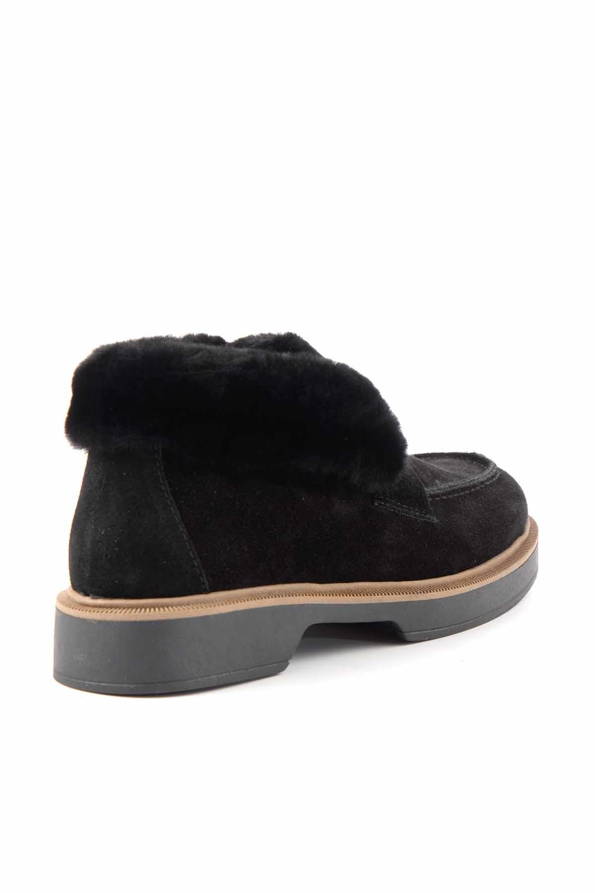 Siyah Süet Hakiki Deri Kadın Bot & Bootie K02274320002