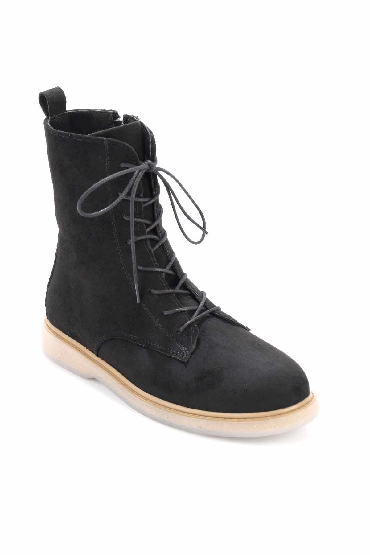 Siyah Süet  Kadın Bot & Bootie K02116010502