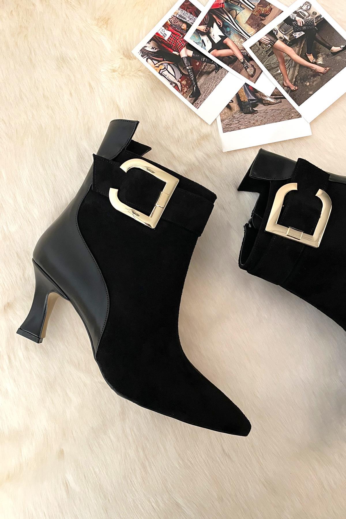 Siyah Süet  Kadın Bot & Bootie K02317091002
