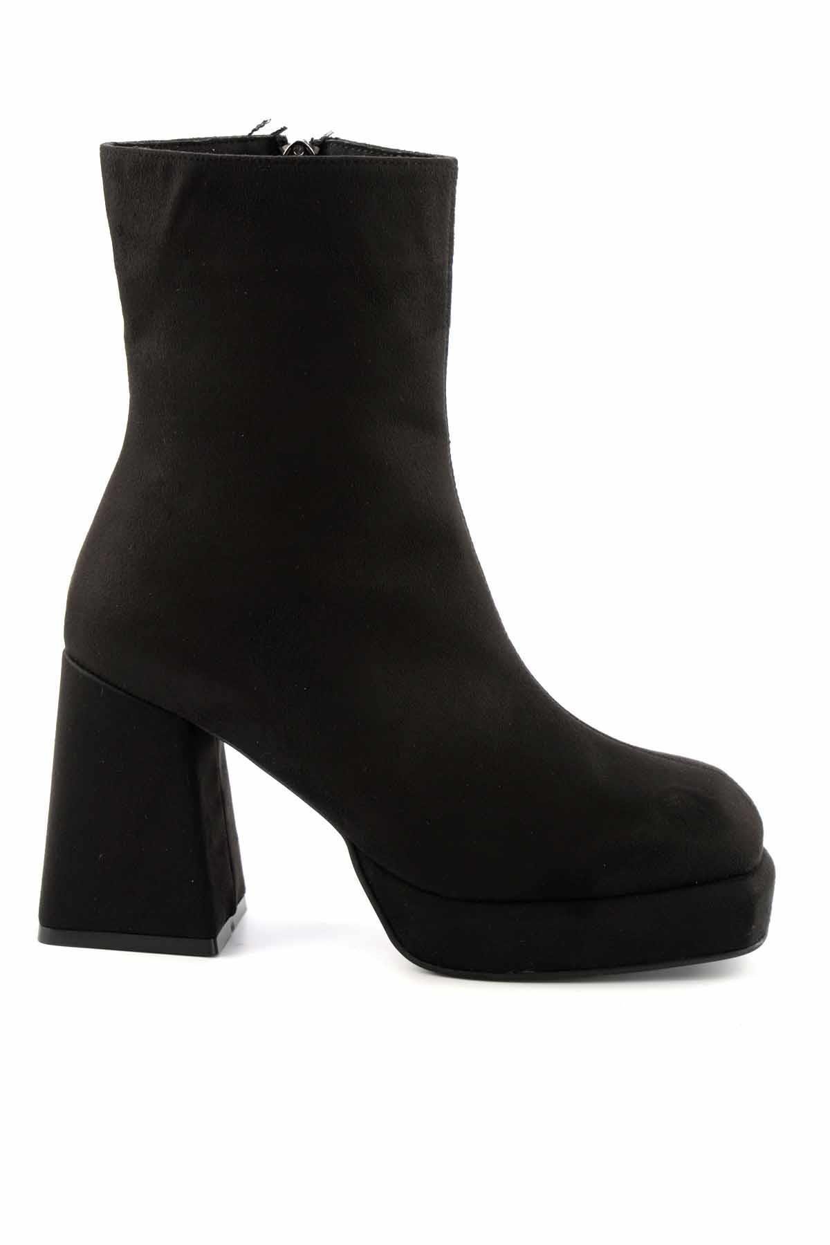 Siyah Süet  Kadın Bot & Bootie K02688190202