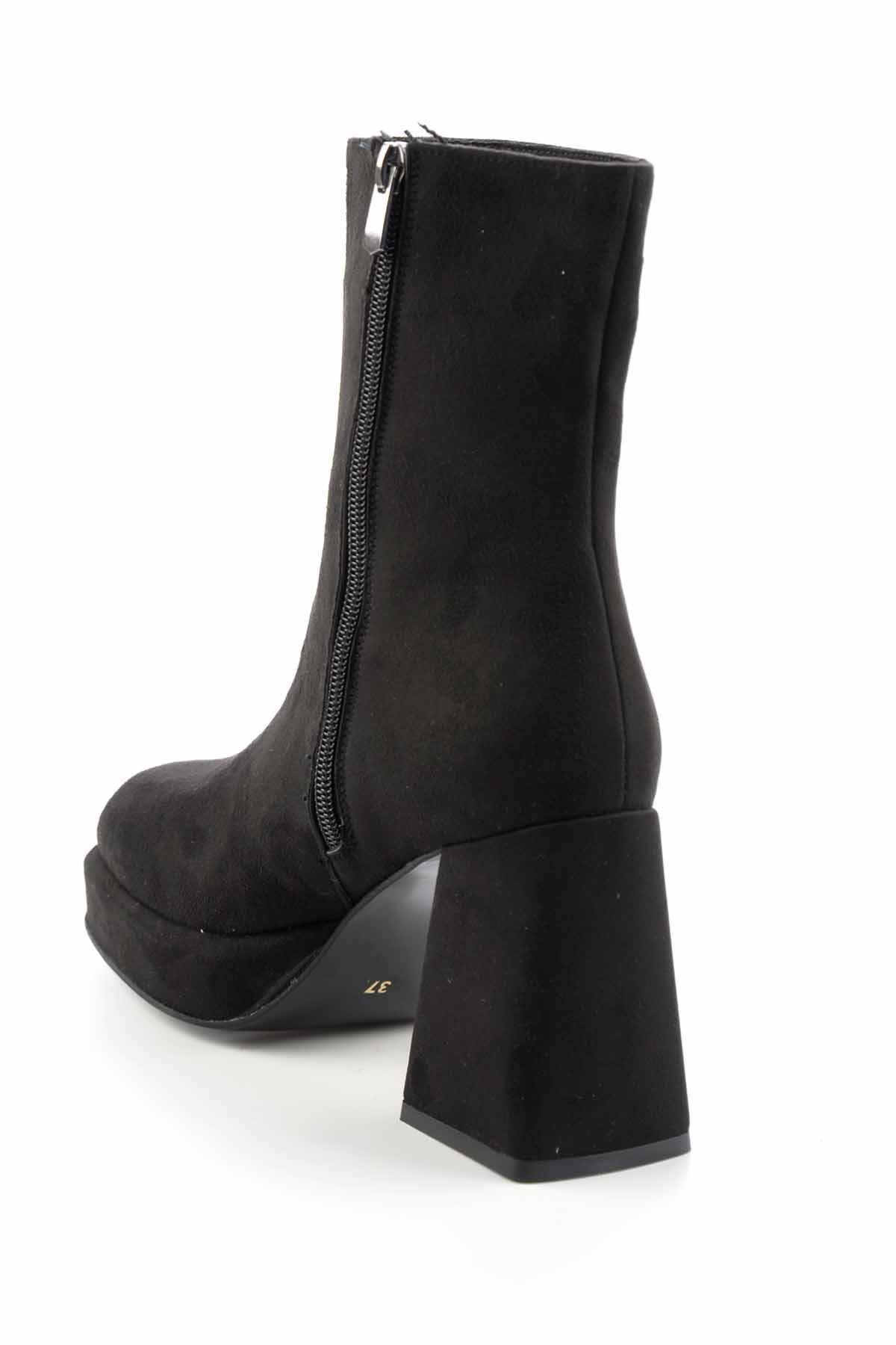 Siyah Süet  Kadın Bot & Bootie K02688190202