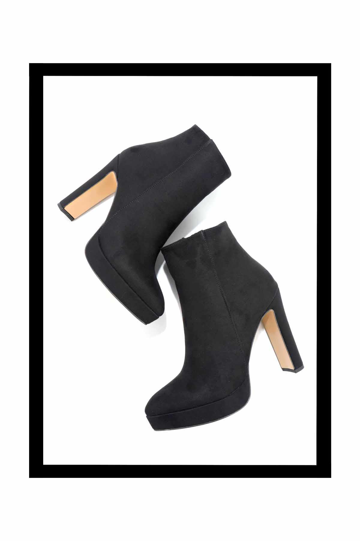 Siyah Süet  Kadın Bot & Bootie K02926060502