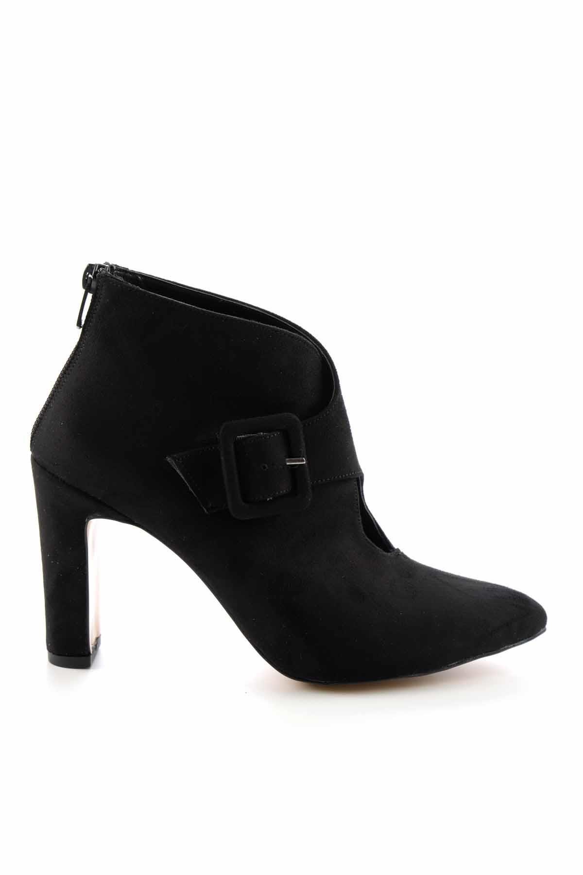 Siyah Süet  Kadın Bot & Bootie K02926061902