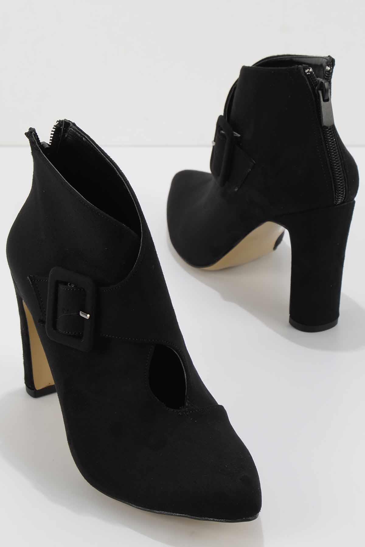 Siyah Süet  Kadın Bot & Bootie K02926061902