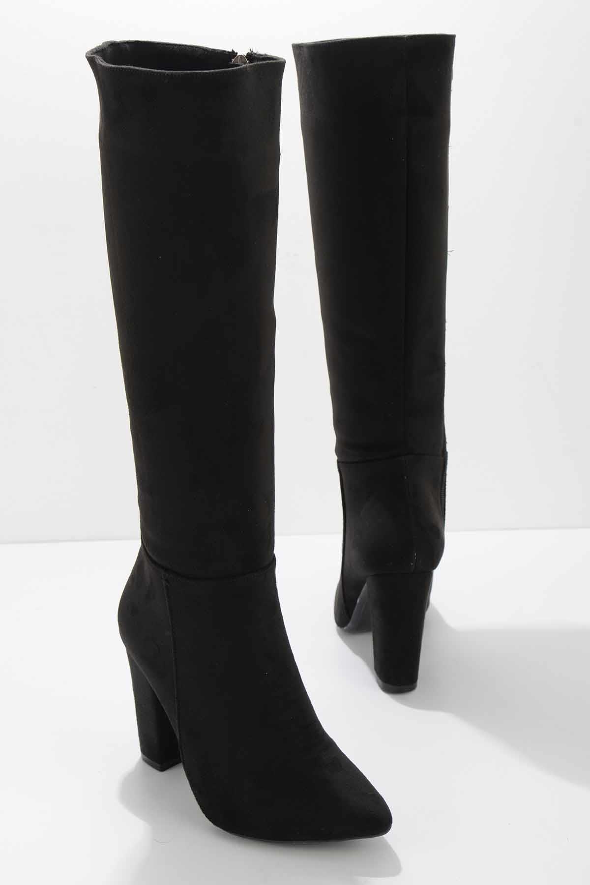 Siyah Süet  Kadın Çizme K03688000202