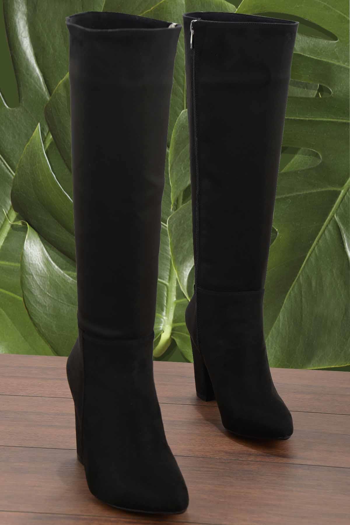 Siyah Süet  Kadın Çizme K03688000202