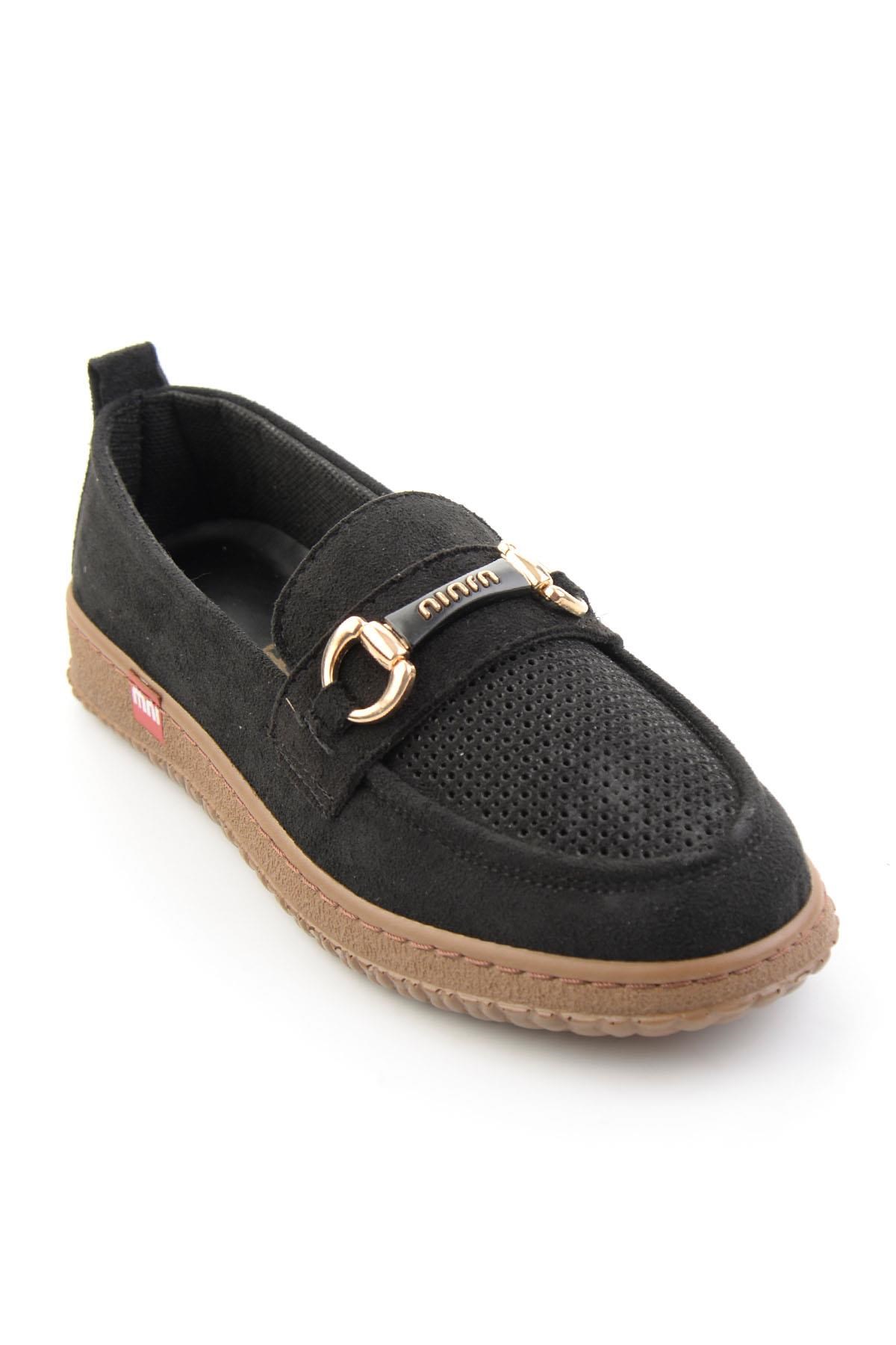 Siyah Süet  Kadın Loafer Ayakkabı K01536105272