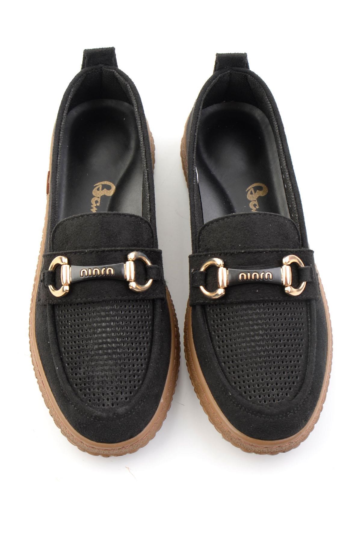 Siyah Süet  Kadın Loafer Ayakkabı K01536105272