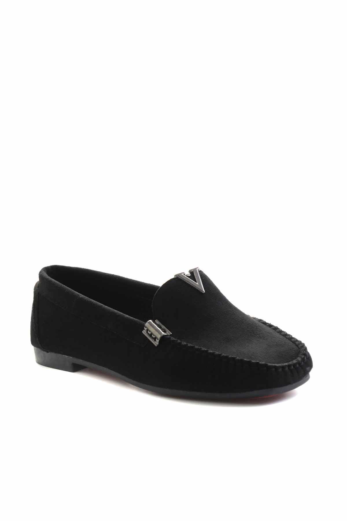 Siyah Süet  Kadın Loafer Ayakkabı K01542030465