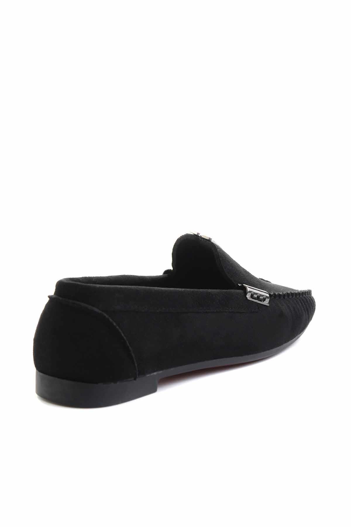Siyah Süet  Kadın Loafer Ayakkabı K01542030465