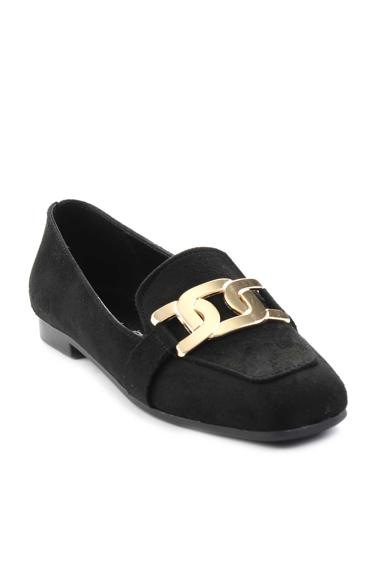 Siyah Süet  Kadın Loafer Ayakkabı K01641165102
