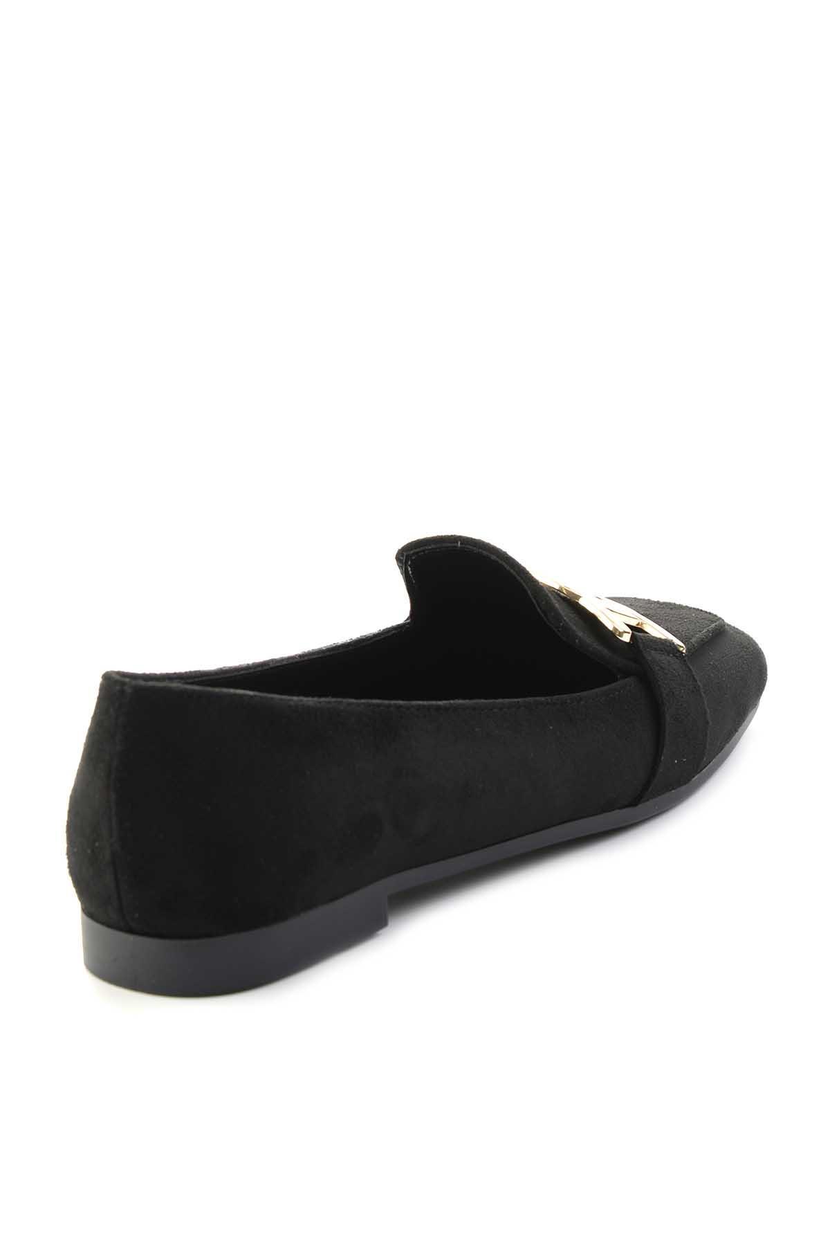 Siyah Süet  Kadın Loafer Ayakkabı K01641165102