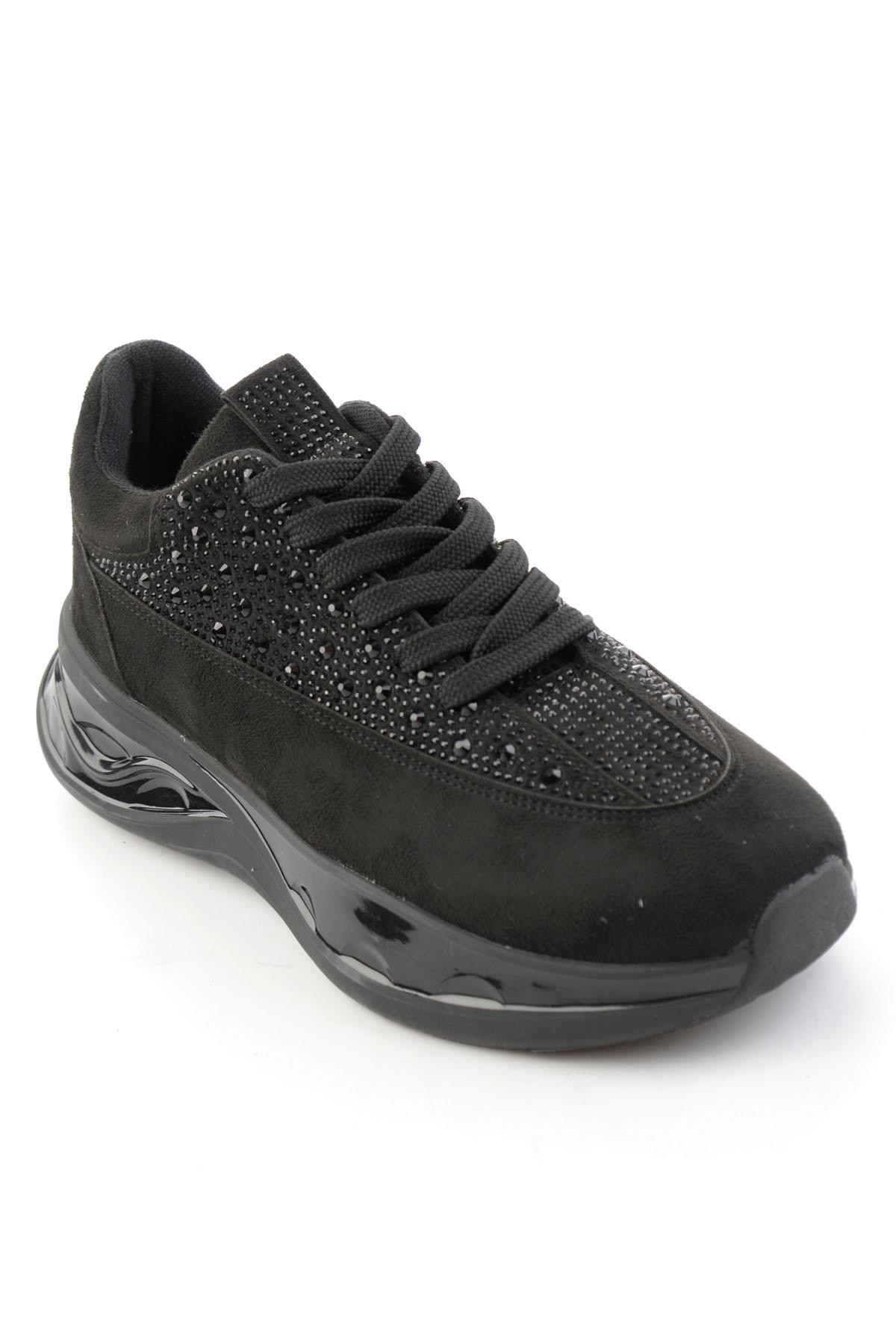 Siyah Süet  Kadın Sneaker K01228092072