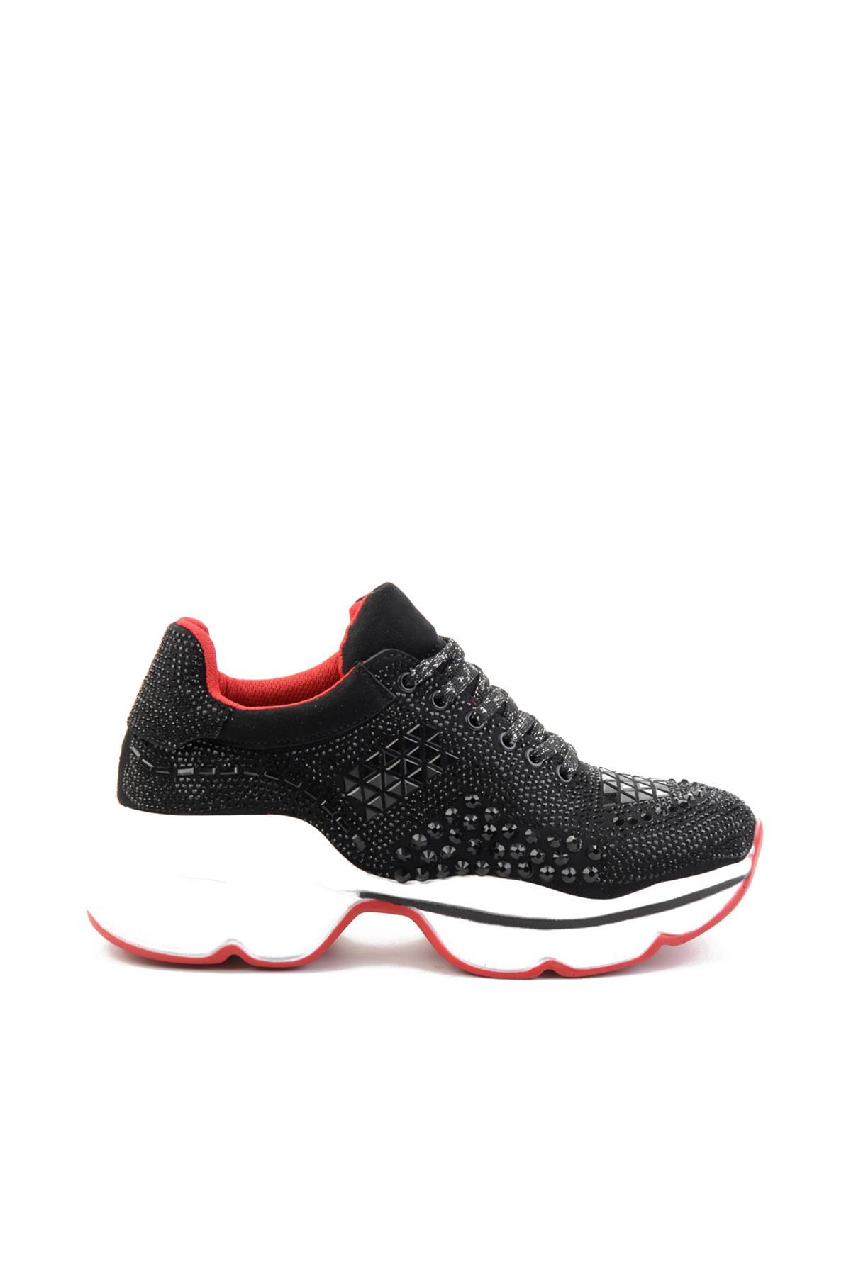Siyah Süet  Kadın Sneaker K01868302665