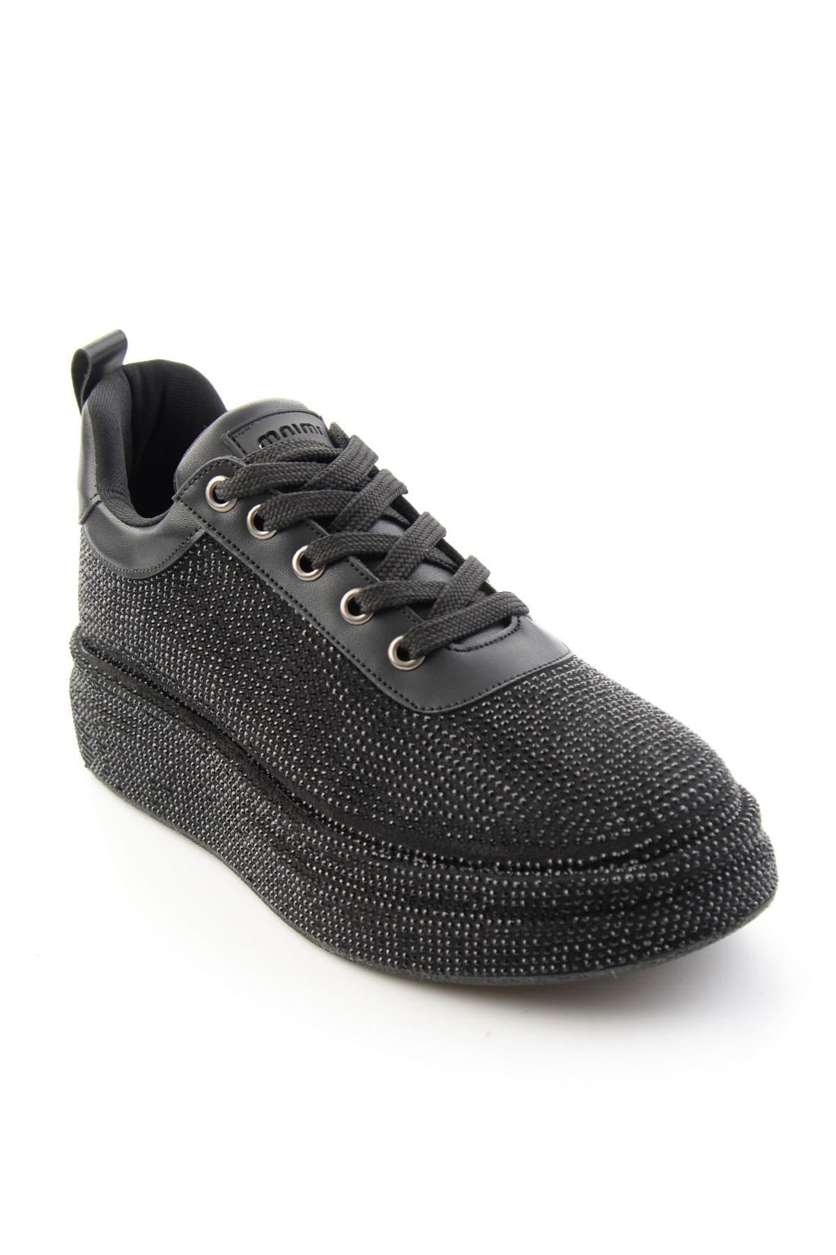Siyah Taşlı  Kadın Sneaker K01313004287