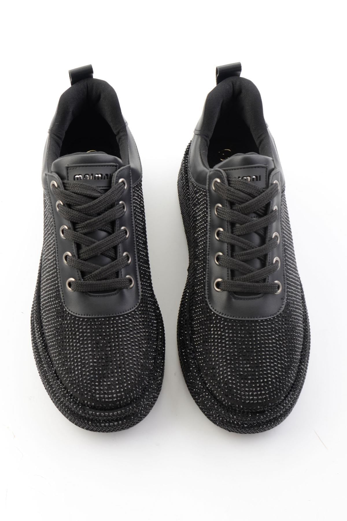 Siyah Taşlı  Kadın Sneaker K01313004287