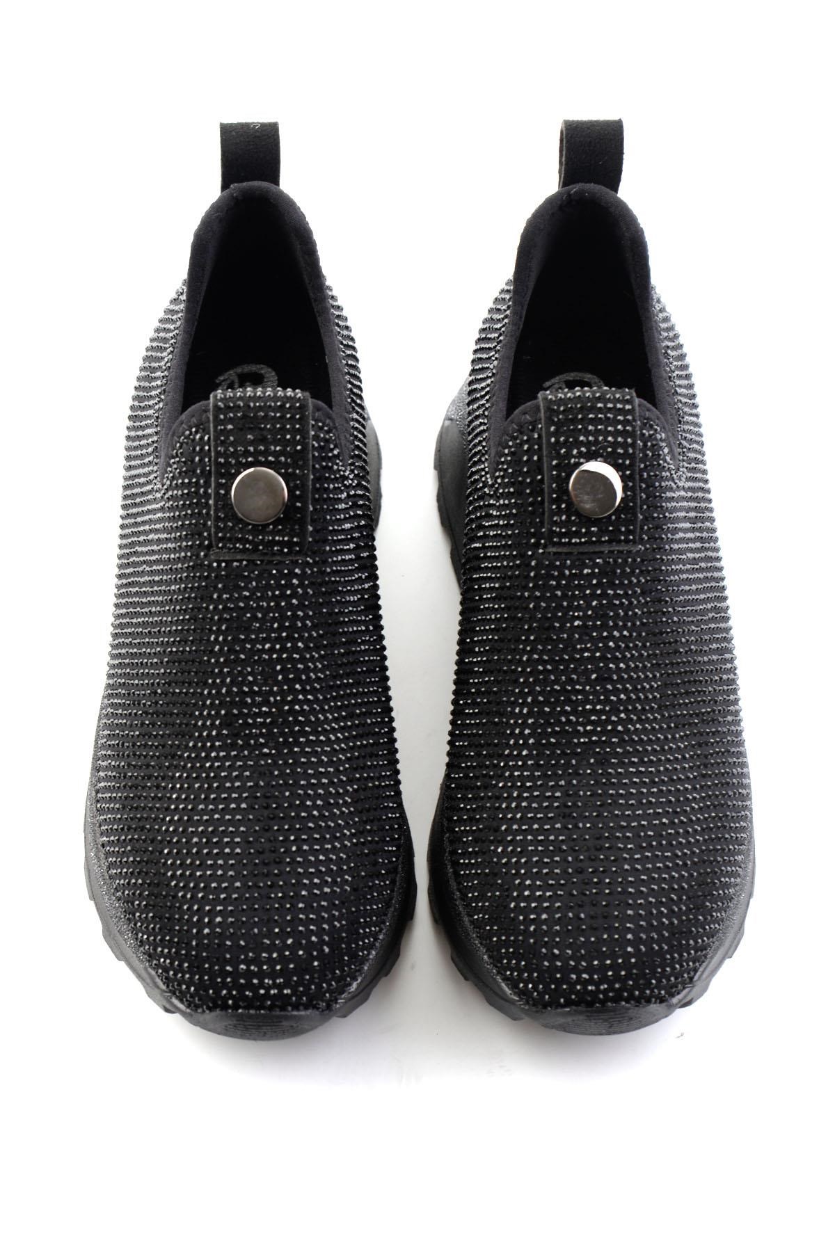 Siyah Taşlı  Kadın Sneaker K01834220087