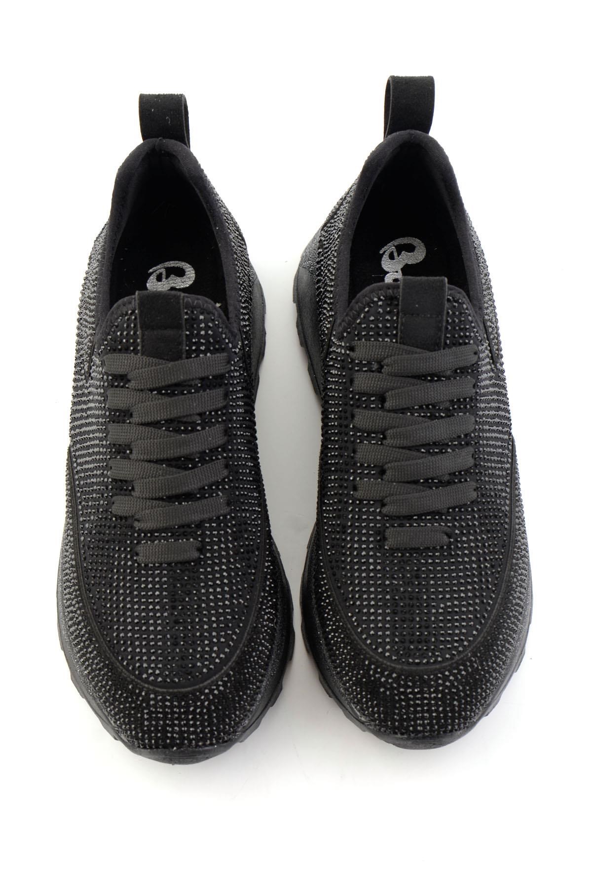 Siyah Taşlı  Kadın Sneaker K01834220187