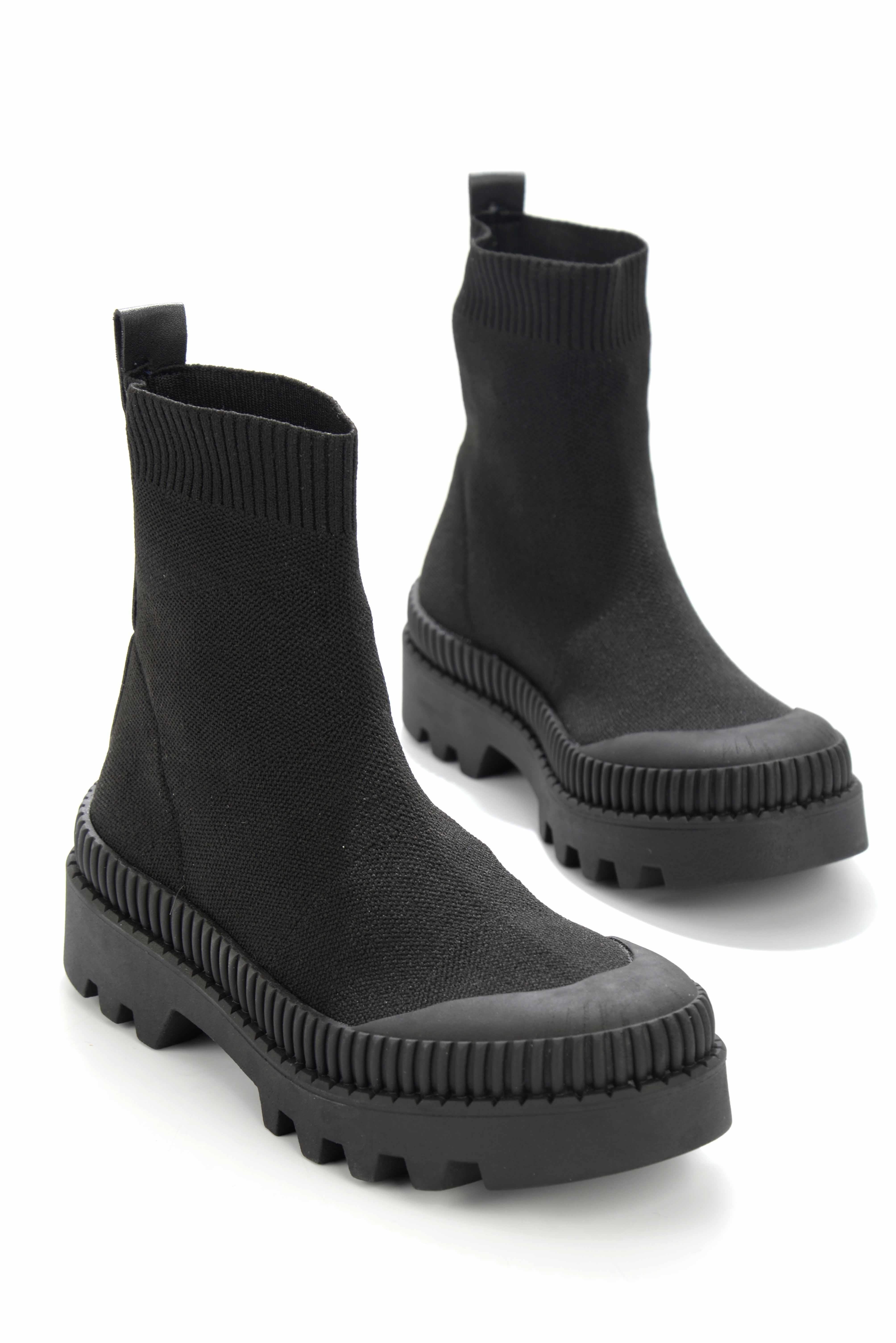 Siyah Triko  Kadın Bot & Bootie K01544033382