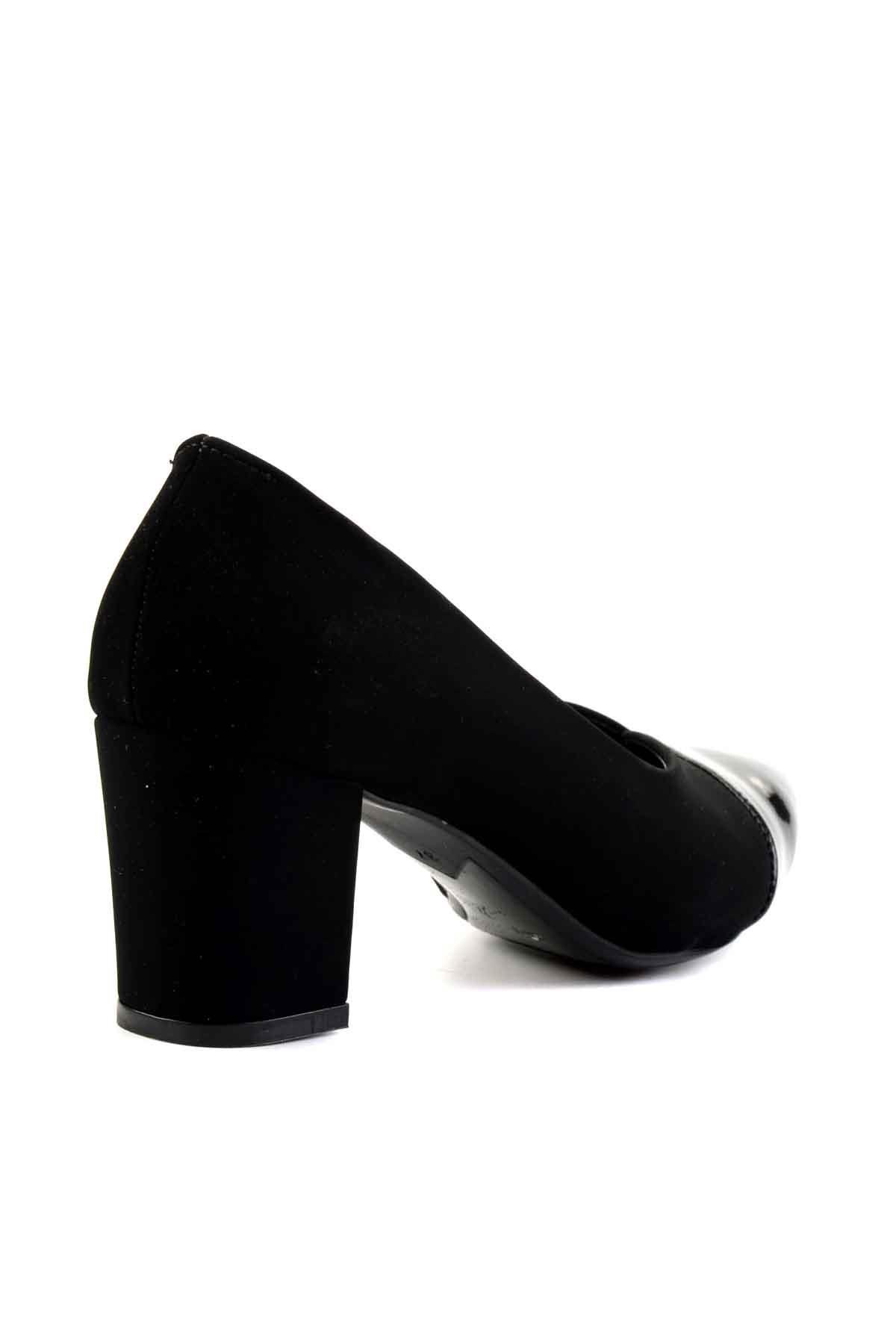 Siyah Velvet  Kadın Klasik Topuklu Ayakkabı M0764060206