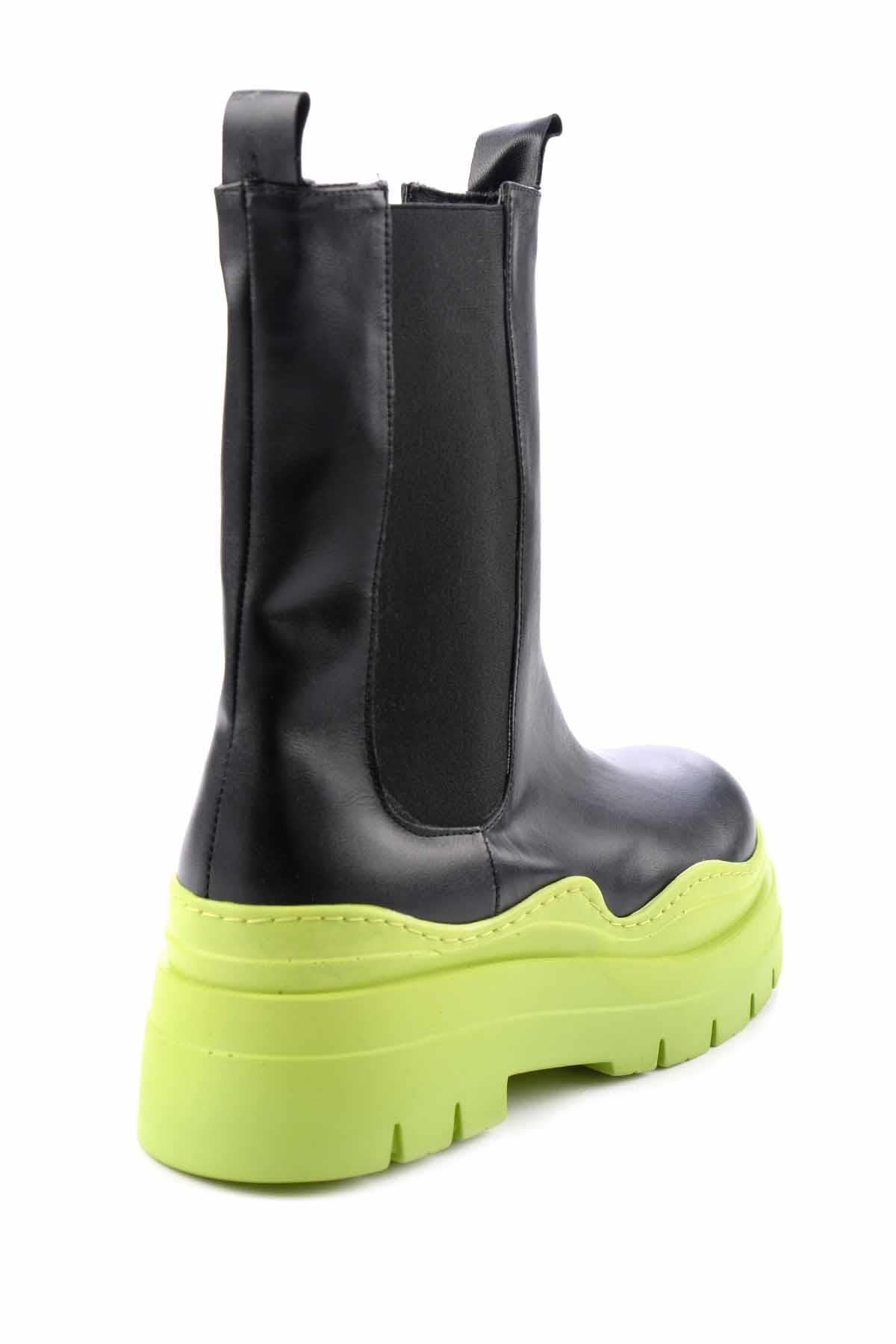 Siyah Yeşil  Kadın Bot & Bootie K02828193509