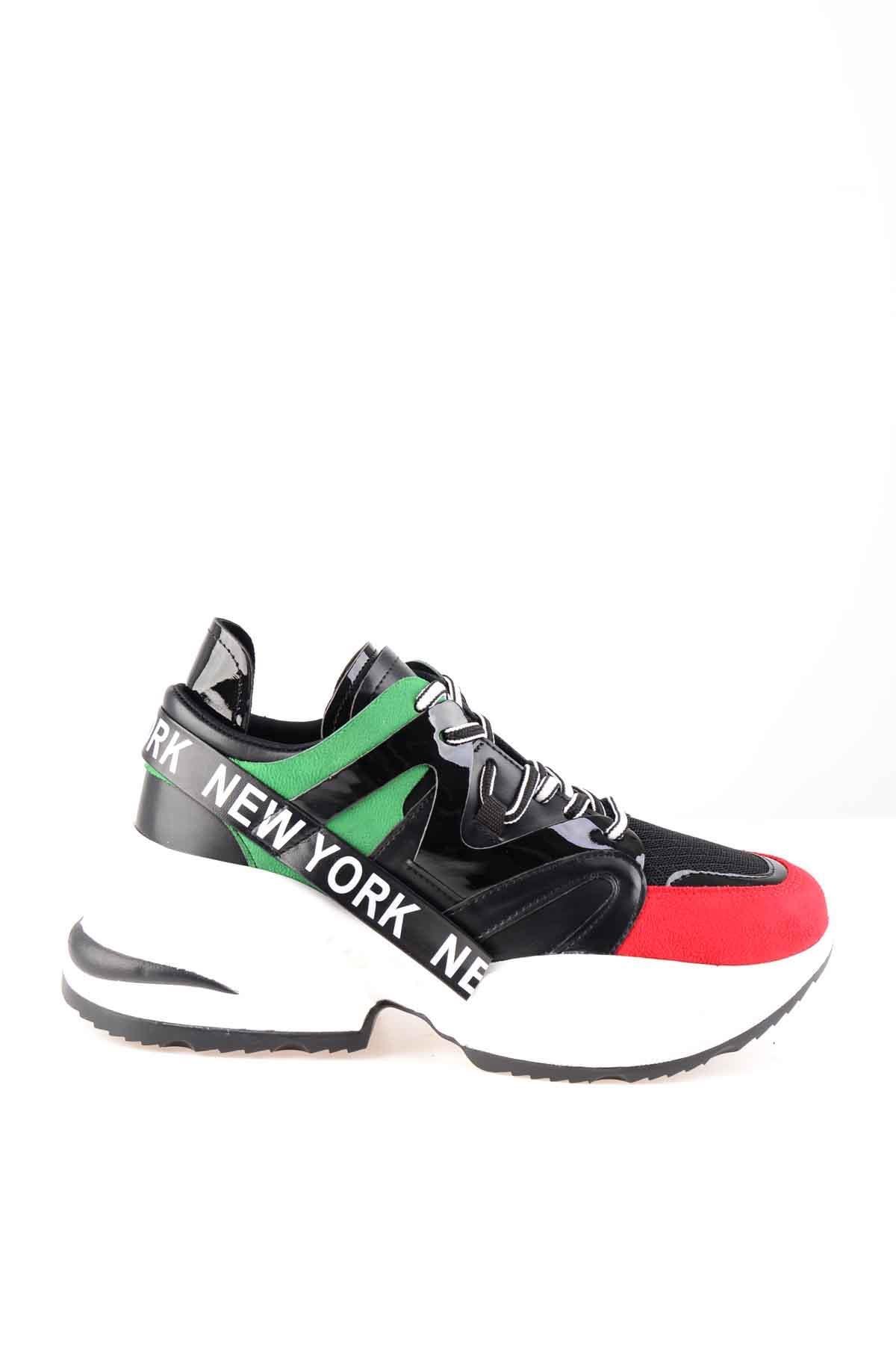 Siyah Yeşil  Kadın Sneaker K0541114109