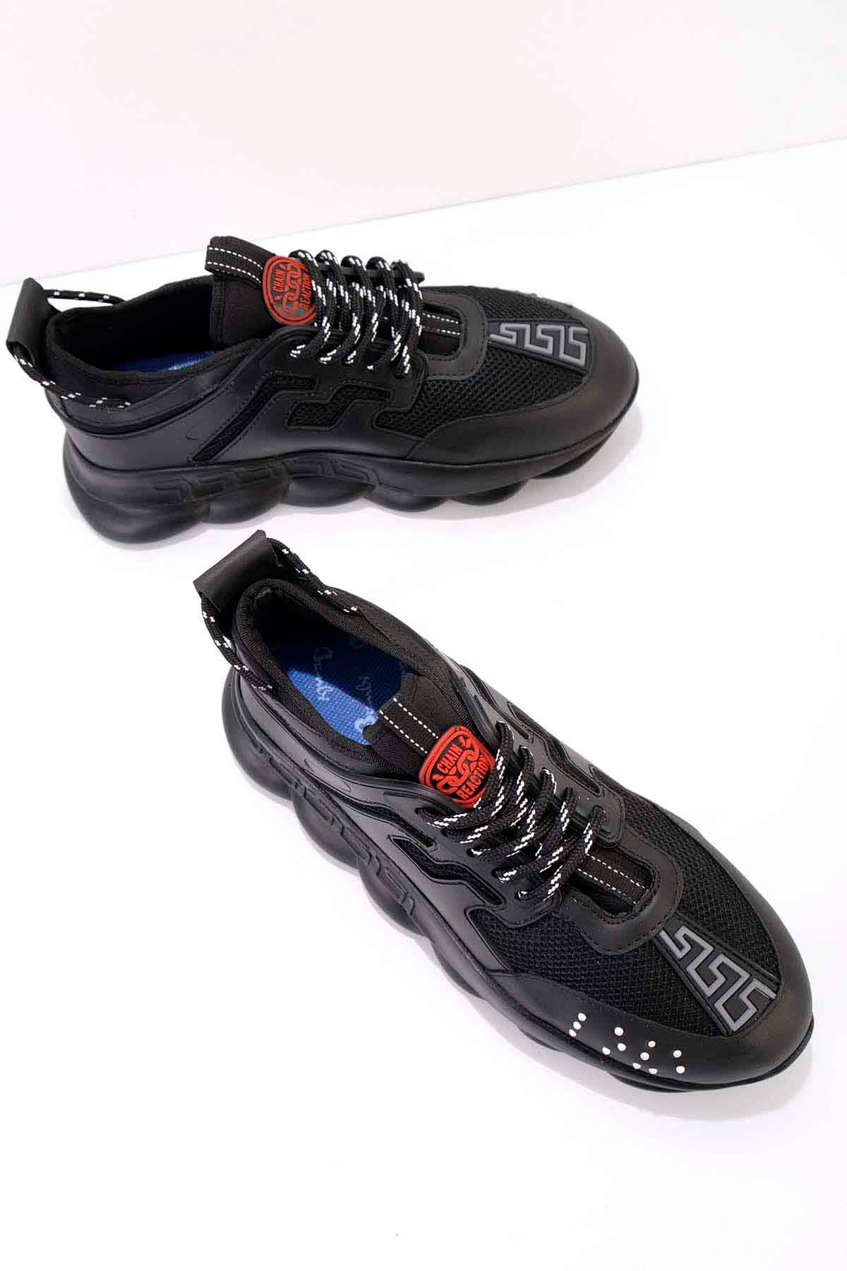 Siyah/Siyah File Erkek Sneaker